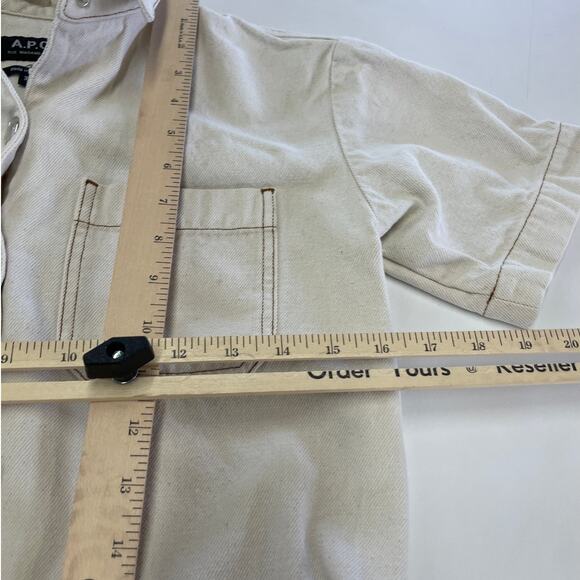 A.P.C. Romper Womens 34 X Small Off White Amelie Button Up Collared Cotton - Picture 8 of 9